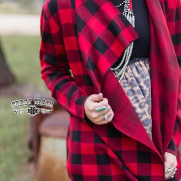 Crazy Train Buffalo Plaid Cardigan - Picture 3 of 3